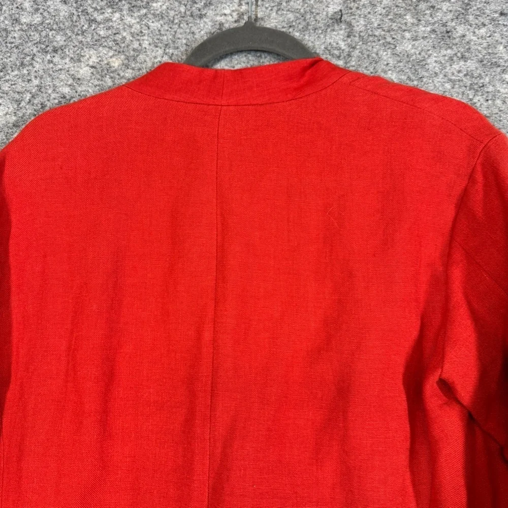 Lafayette 148 Red Linen Lagenlook One Button Blazer Jacket Lightweight  Size S - Picture 12 of 15